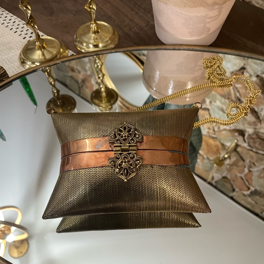 Vintage Brass/Copper Pillow Purse